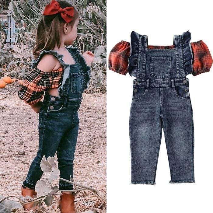 Denim Suspender Pants Outfit