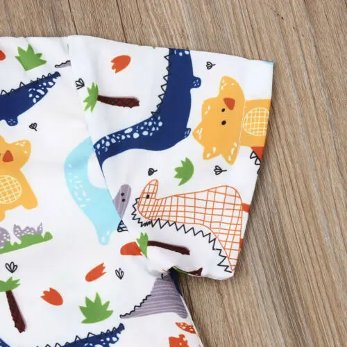 Dinosaur Print Baby Boy Summer Outfit Set - Image 5