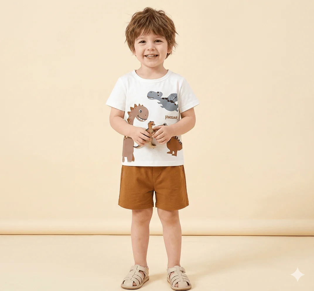 Dinosaur Print T-Shirt & Shorts Set - Image 2