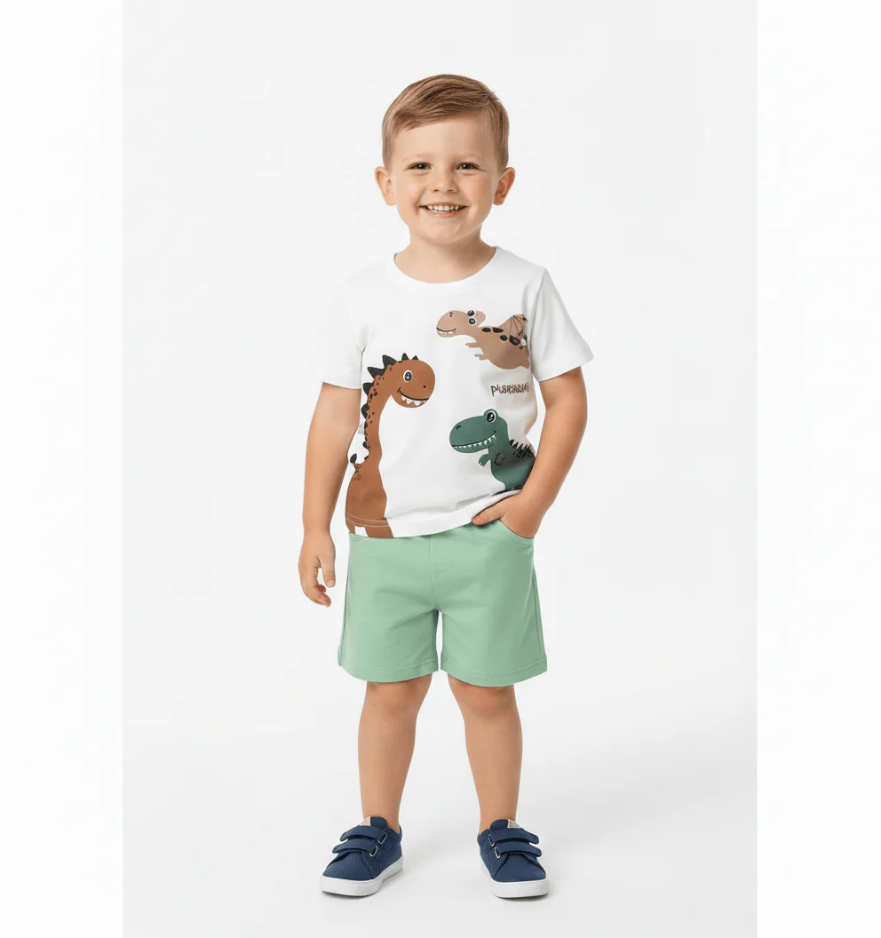 Dinosaur Print T-Shirt & Shorts Set - Image 3