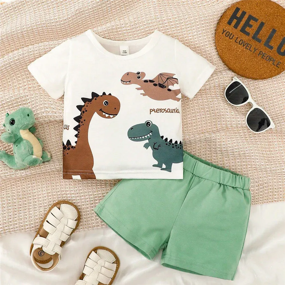 Dinosaur Print T-Shirt & Shorts Set - Image 4