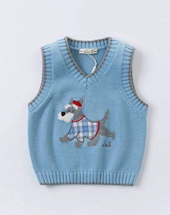 Dog Print Knit Sweater Vest - Image 3