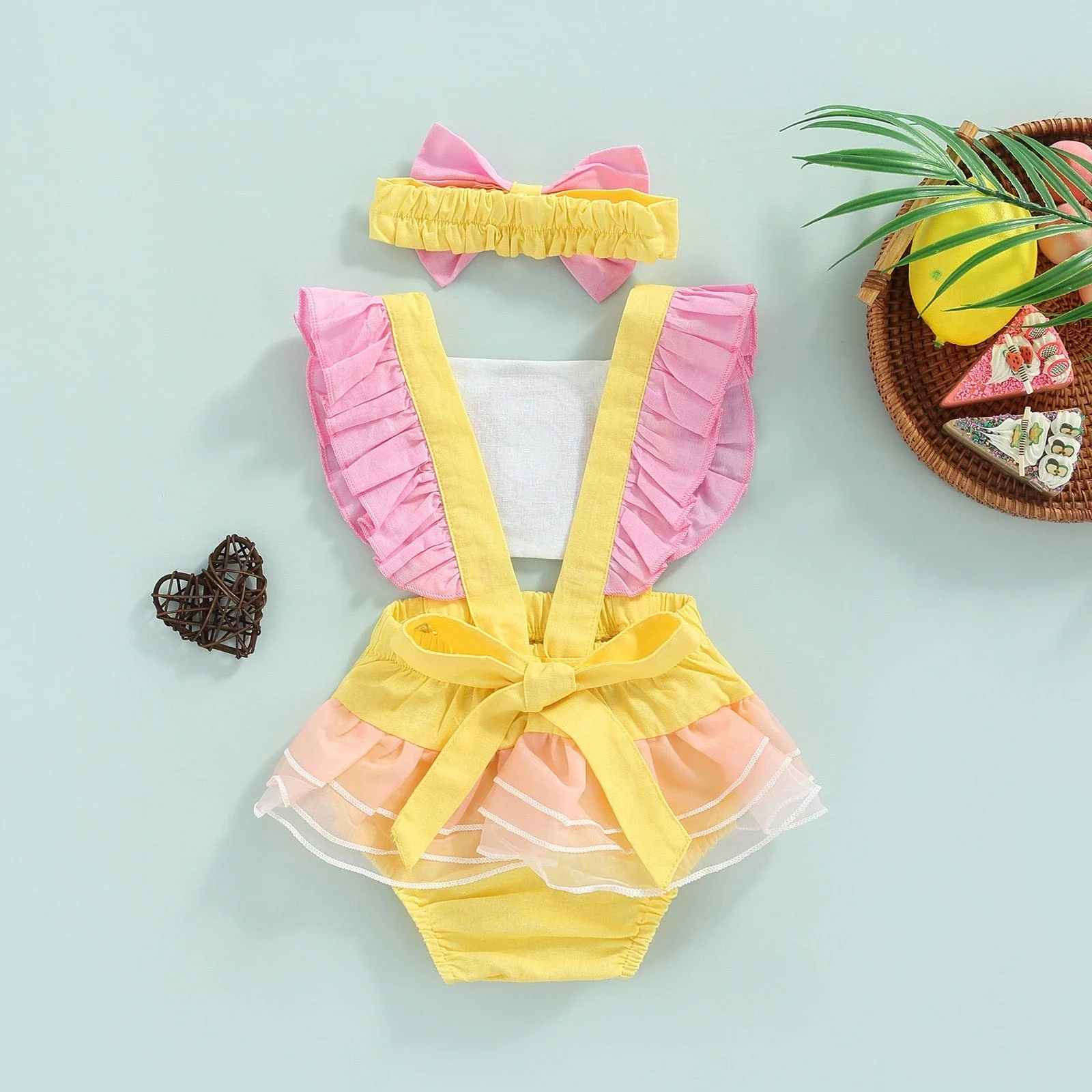 Donut Graphic Print Baby Jumpsuit - Image 4