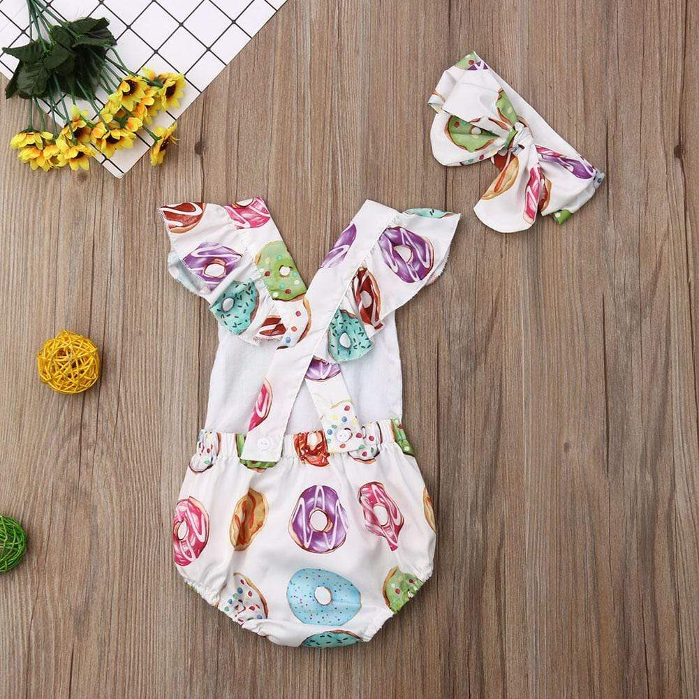 Donuts Print Backless Bodysuits - Image 9