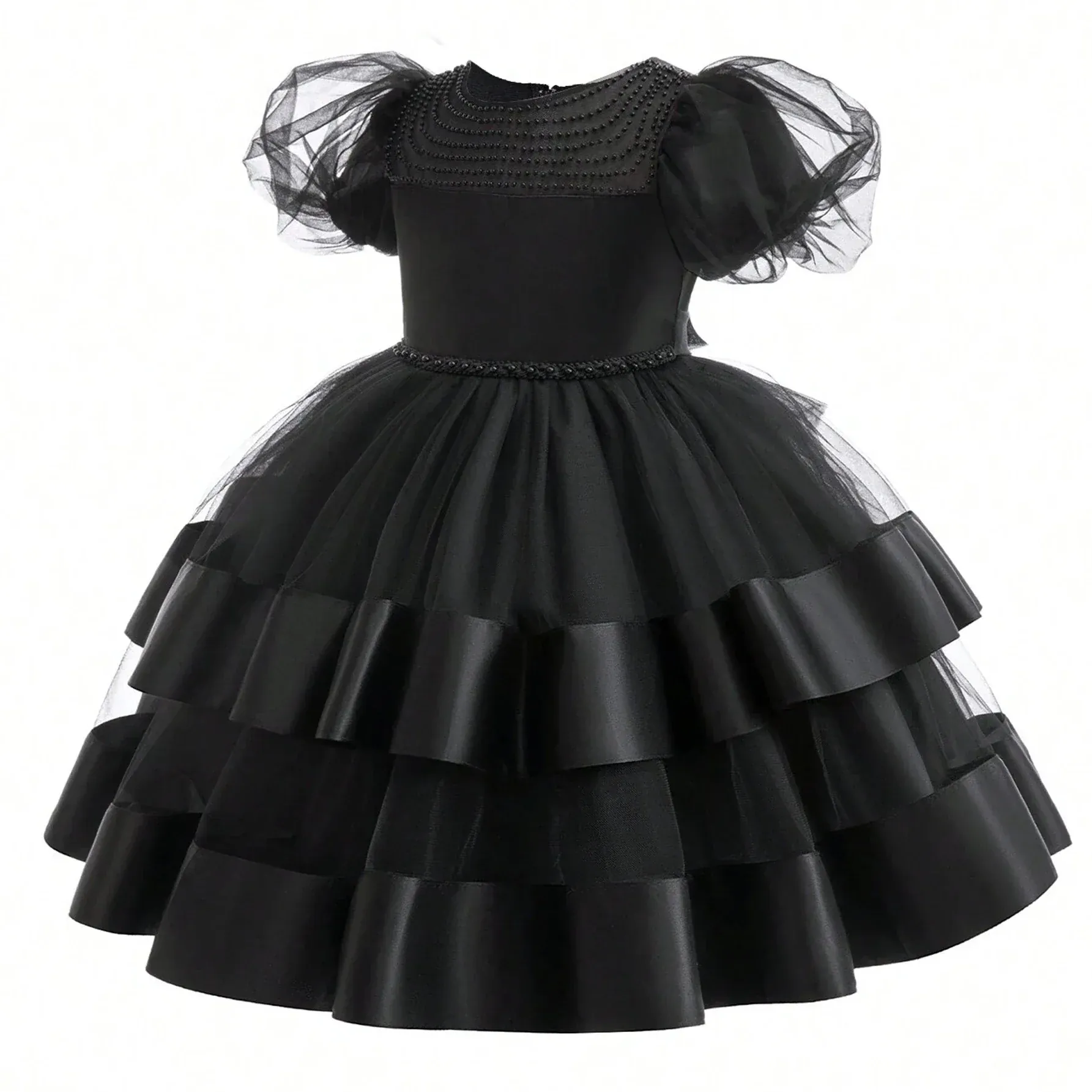 Elegant Black Princess Dress for Girls - Image 6