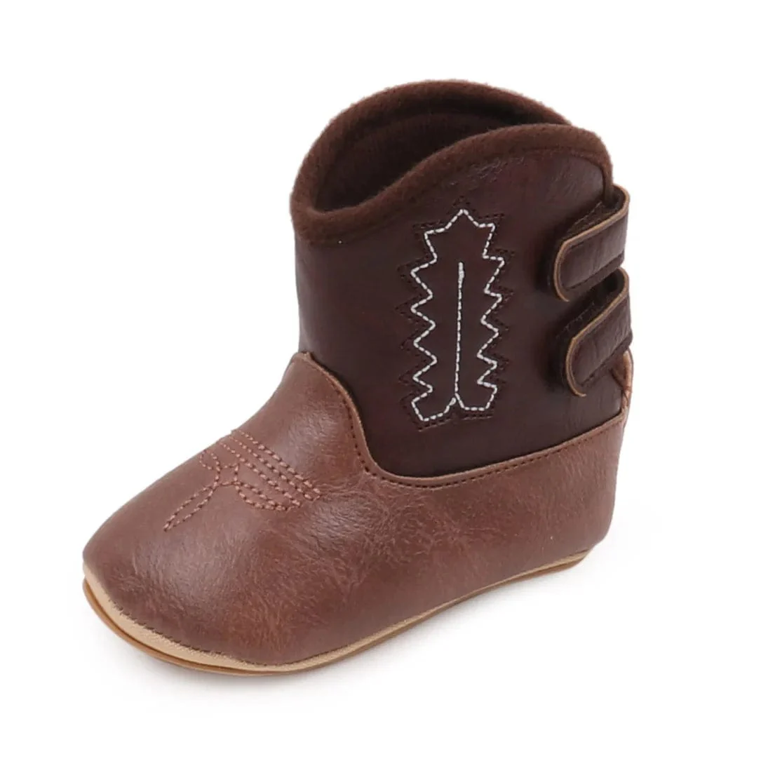 Embroidered Design Baby Soft Leather Boots - Image 10