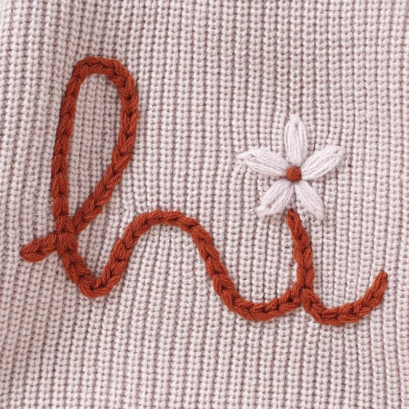Embroidered Knit Baby Romper - Image 4