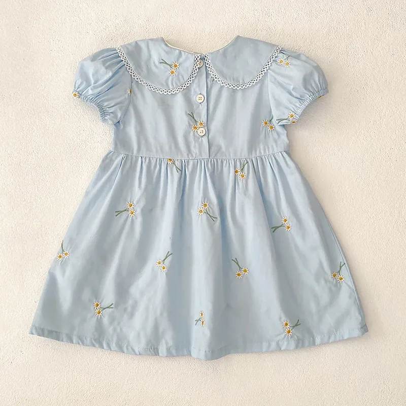 Embroidered Peter Pan Collar Dress - Image 8