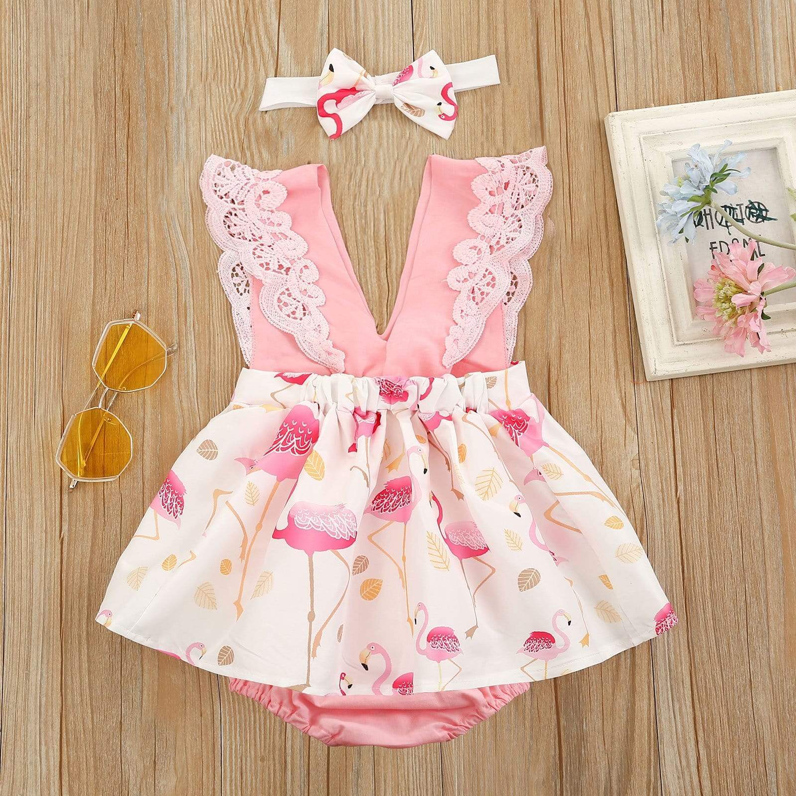 Flamingo Printed Romper - Image 9