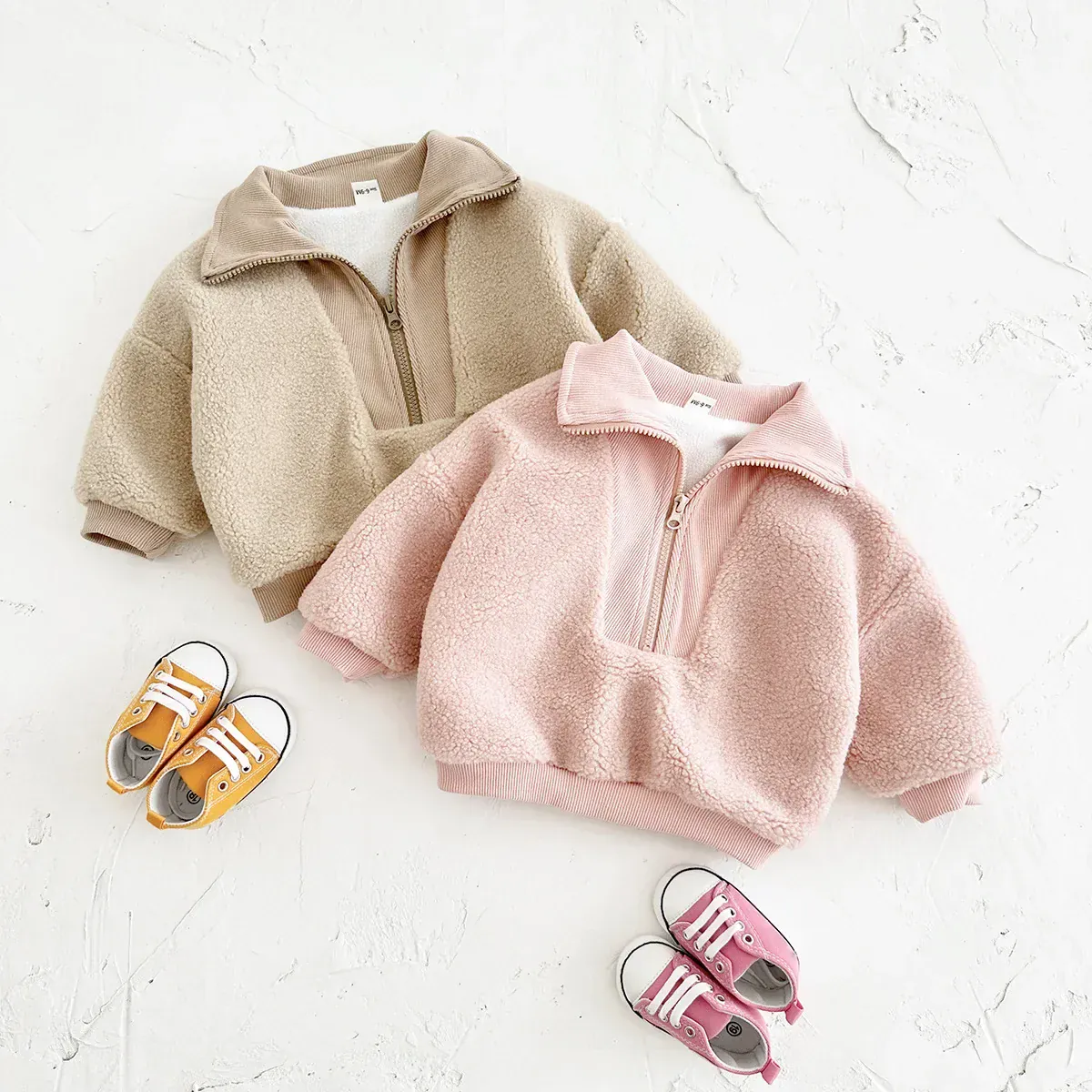 Unisex Toddler and Baby Cozy Sherpa Half-Zip Sweatshirt - Image 4