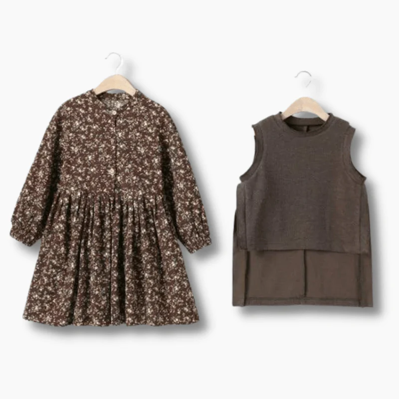 Floral Dress and Vest Set