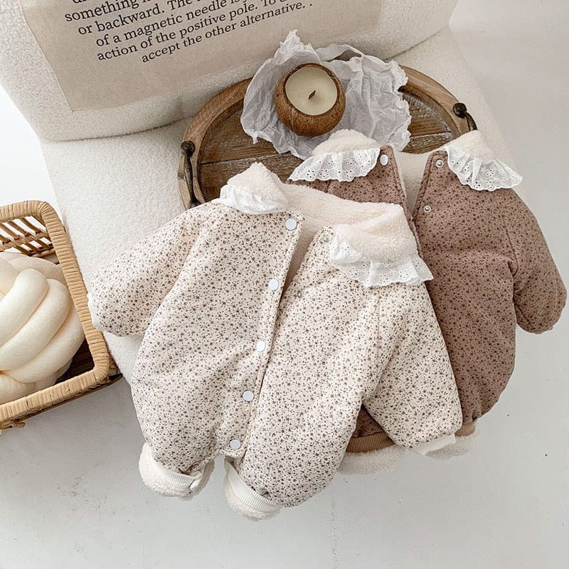 Floral Fleece Thicken Baby Jumpsuit - Image 6