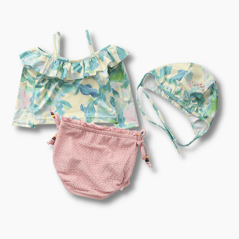 Floral Print 3-Piece Swimsuit