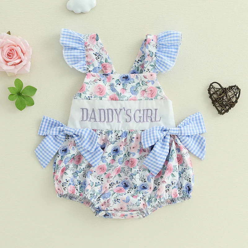 Floral Print & Embroidery Fly Sleeve Romper - Image 5