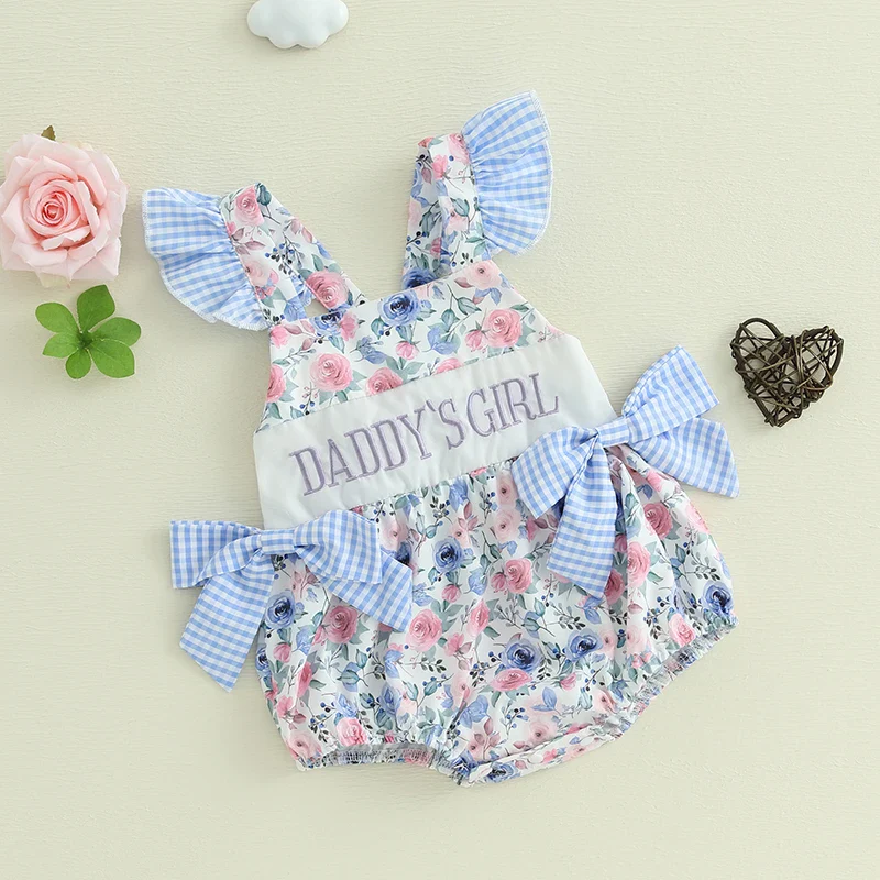 Floral Print & Embroidery Fly Sleeve Romper - Image 7