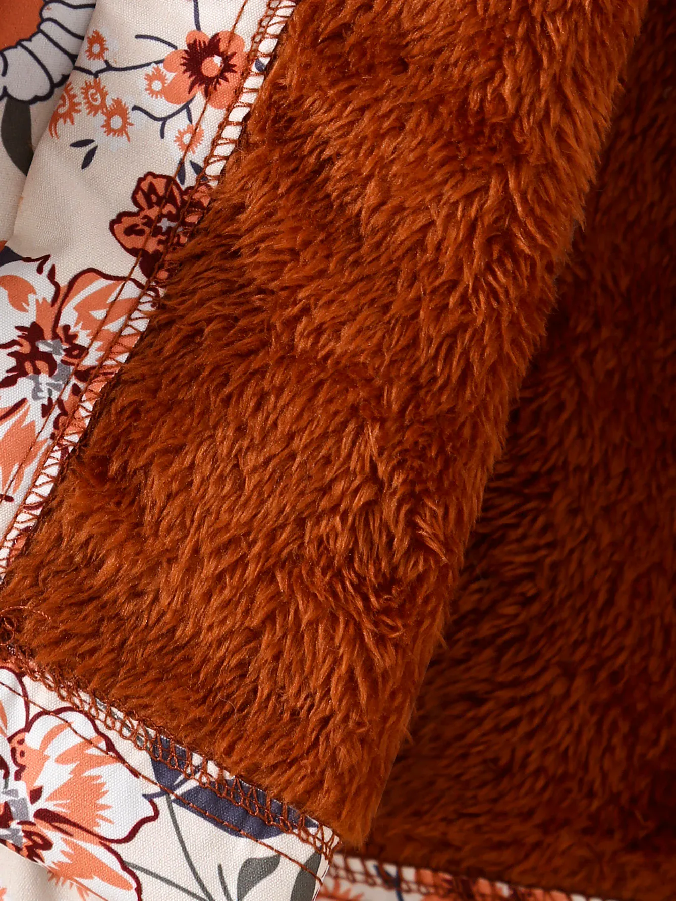 Floral Print Fleece-Lined Hooded Jacket - Image 8
