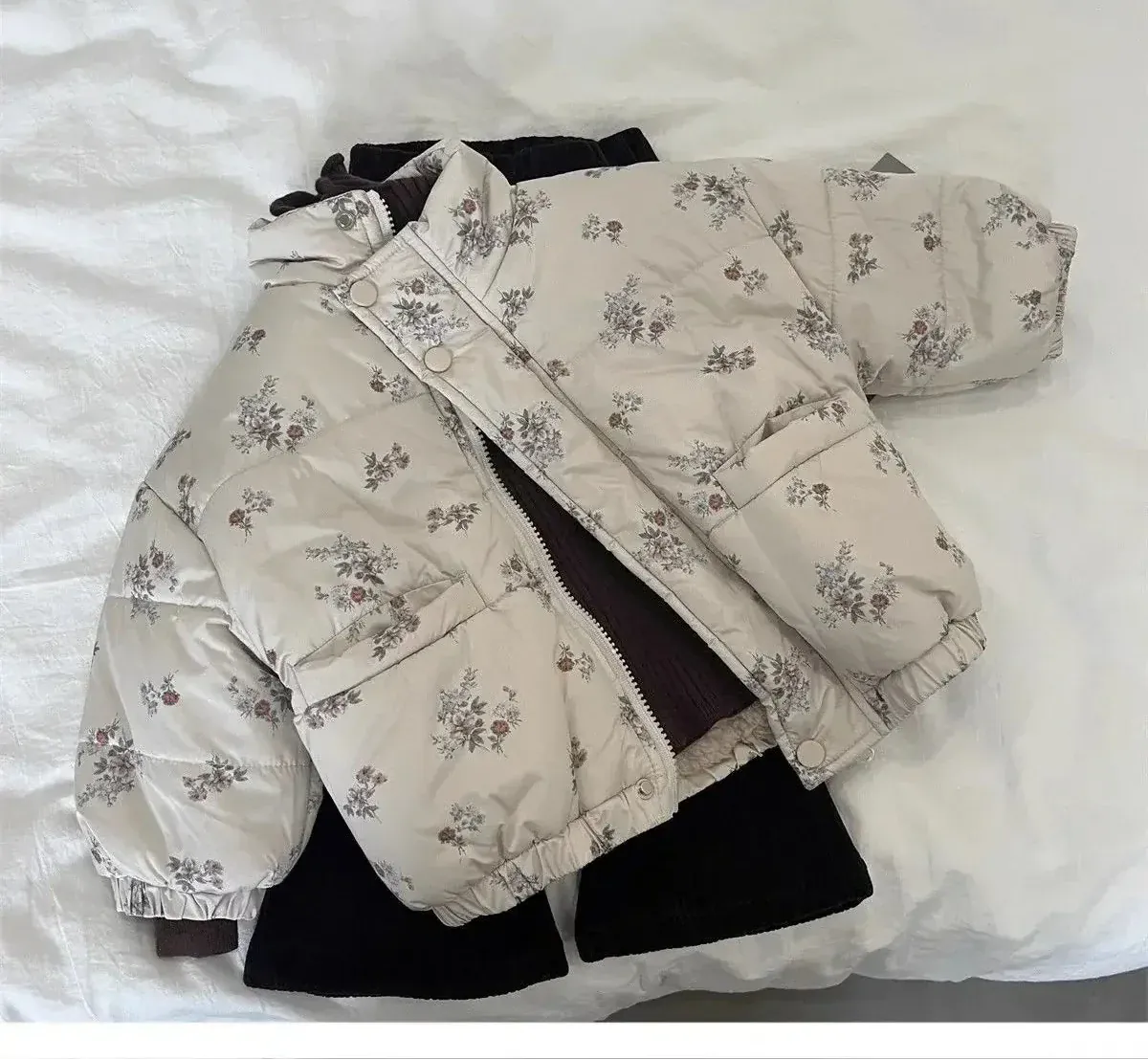Floral Print Fleece-Lined Puffer Parka - Image 6