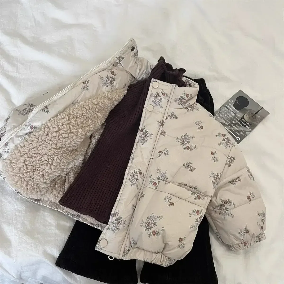 Floral Print Fleece-Lined Puffer Parka - Image 8