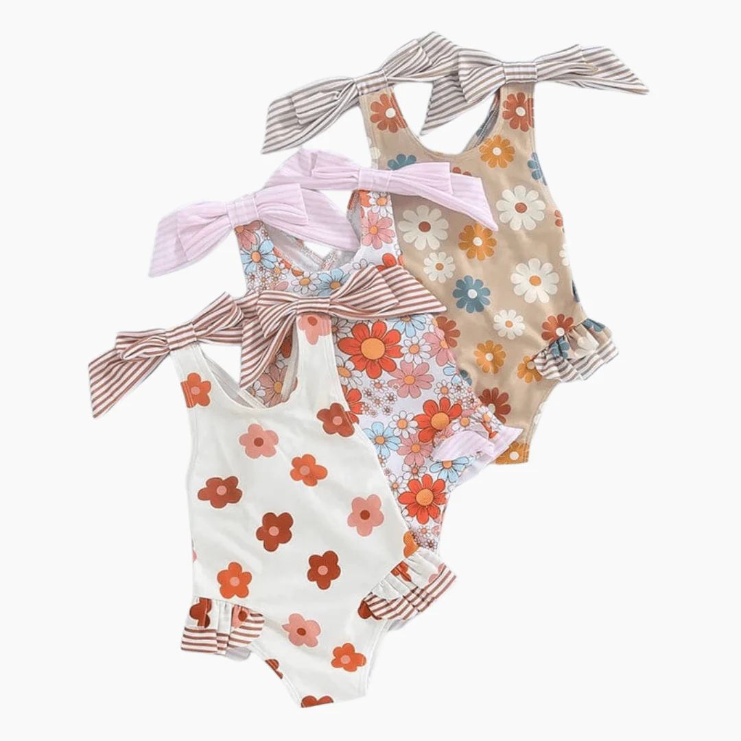 Floral Print One Piece Swimsuit