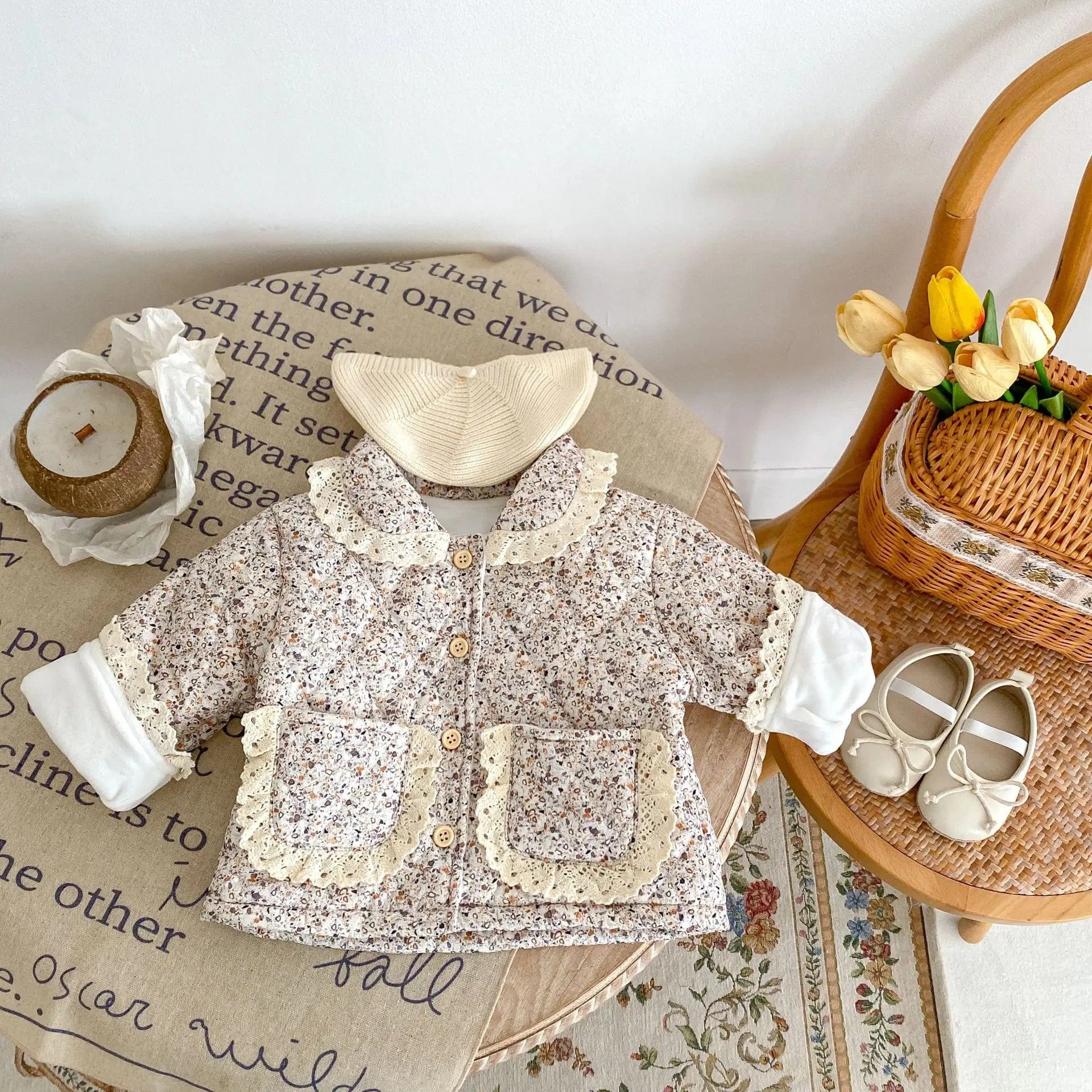 Floral Quilted Jacket with Dress Set - Image 8