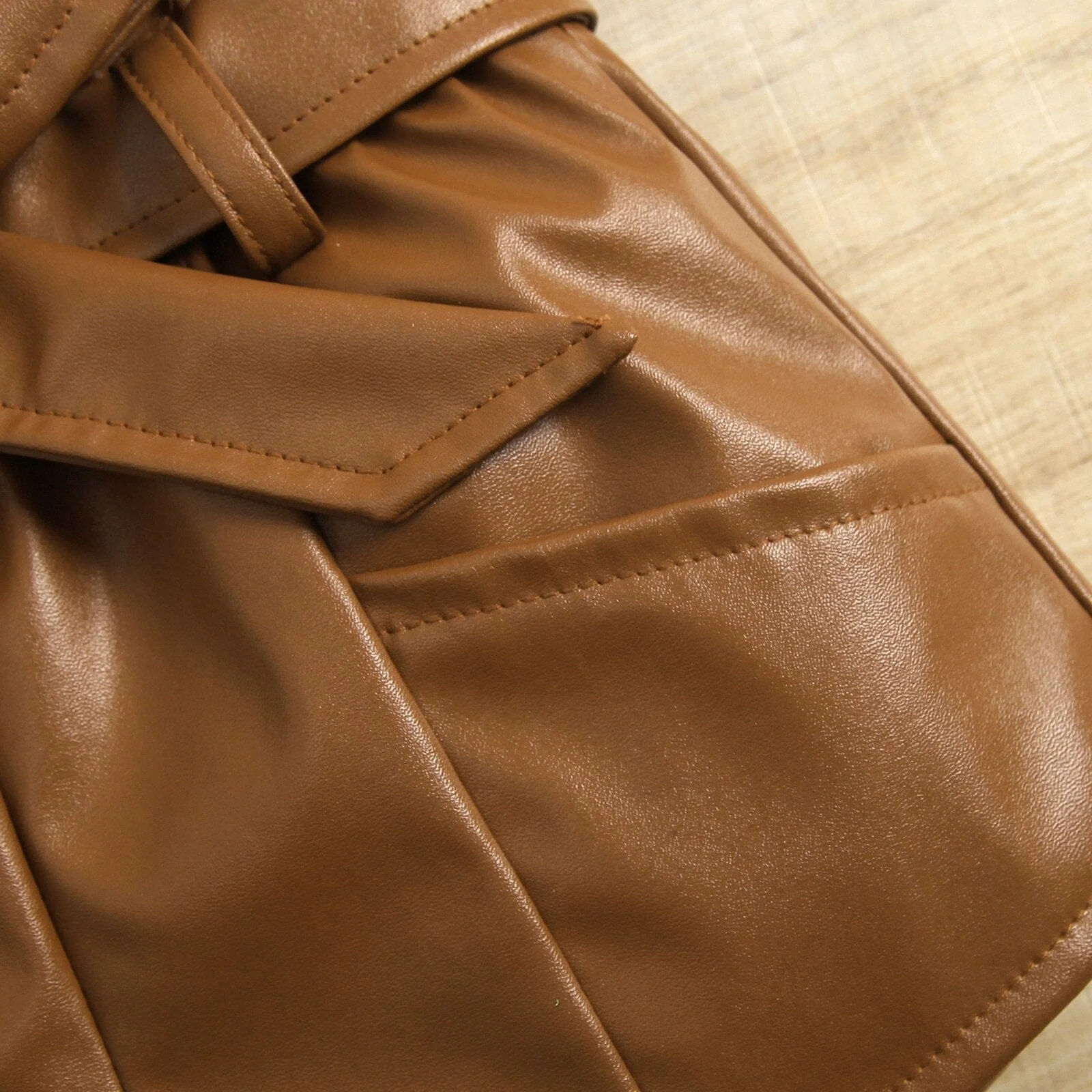 Fluffy Fur Top and Leather Shorts Set - Image 3