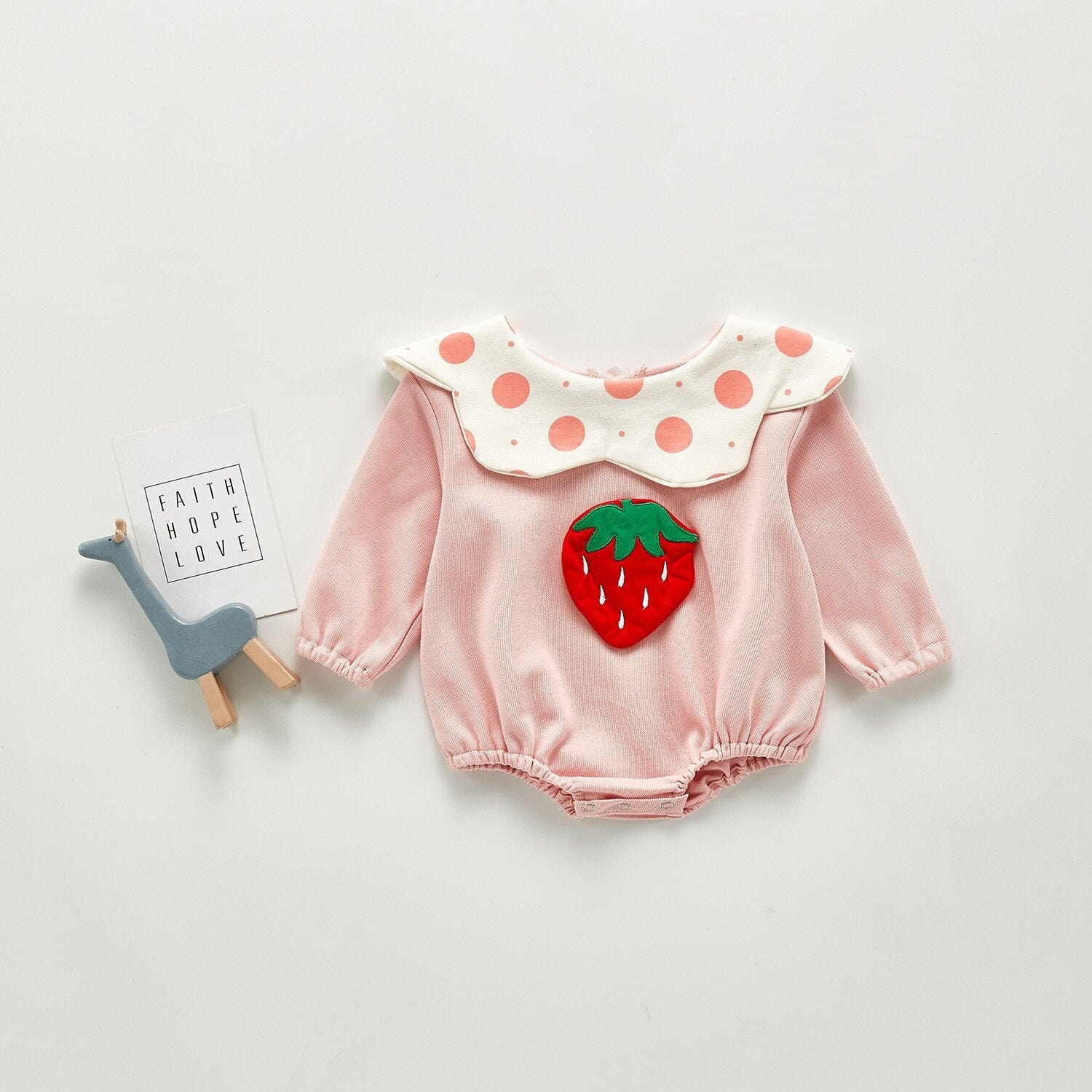 Fruit Print Long Sleeve Baby Romper - Image 10