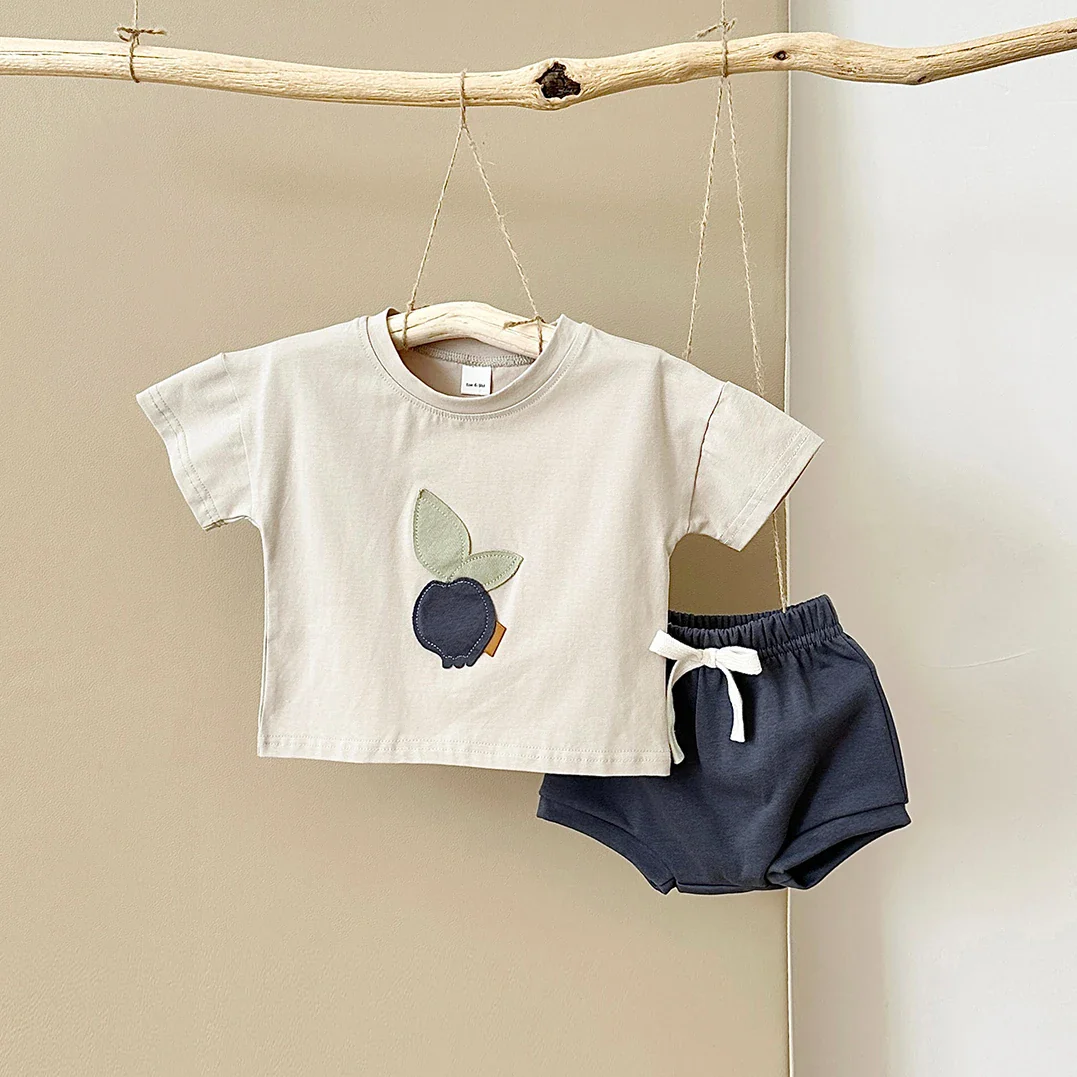 Fruit Print T-shirt and Shorts Set - Image 5