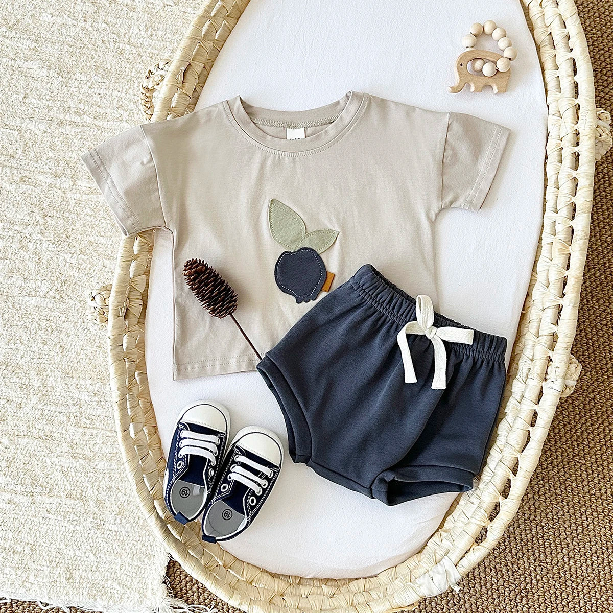 Fruit Print T-shirt and Shorts Set - Image 6