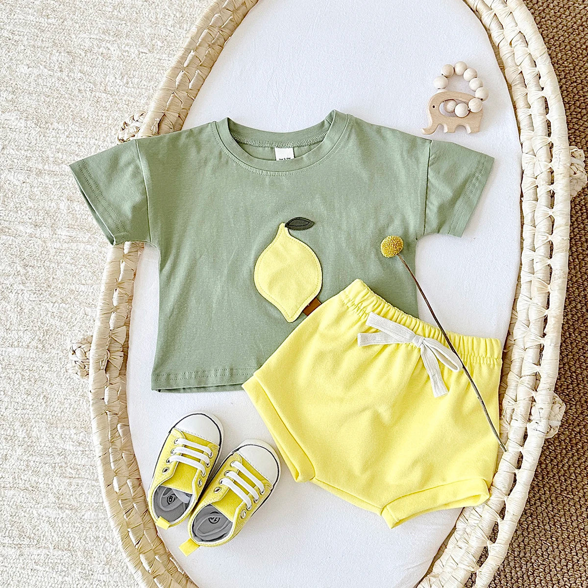 Fruit Print T-shirt and Shorts Set - Image 7