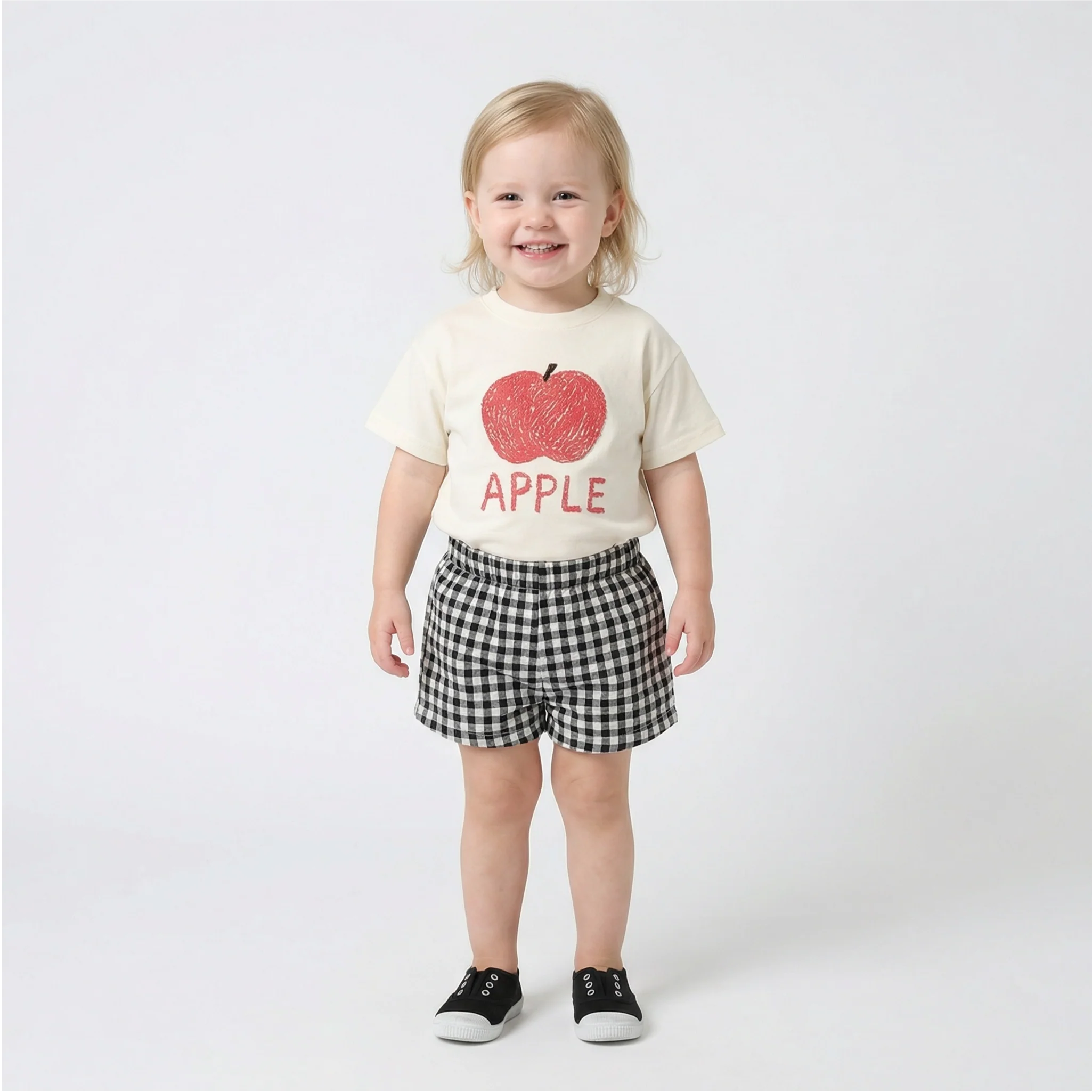 Fruit T-shirt & Plaid Shorts Set - Image 5