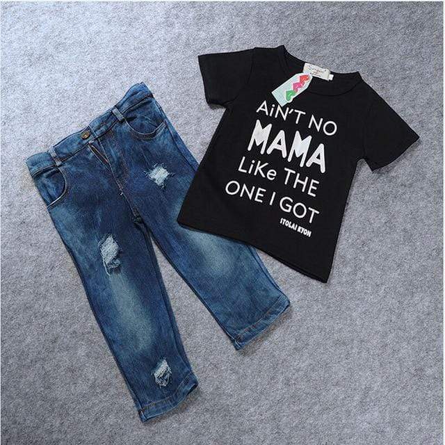 Funny Top Ripped Denim Outfit - Image 3