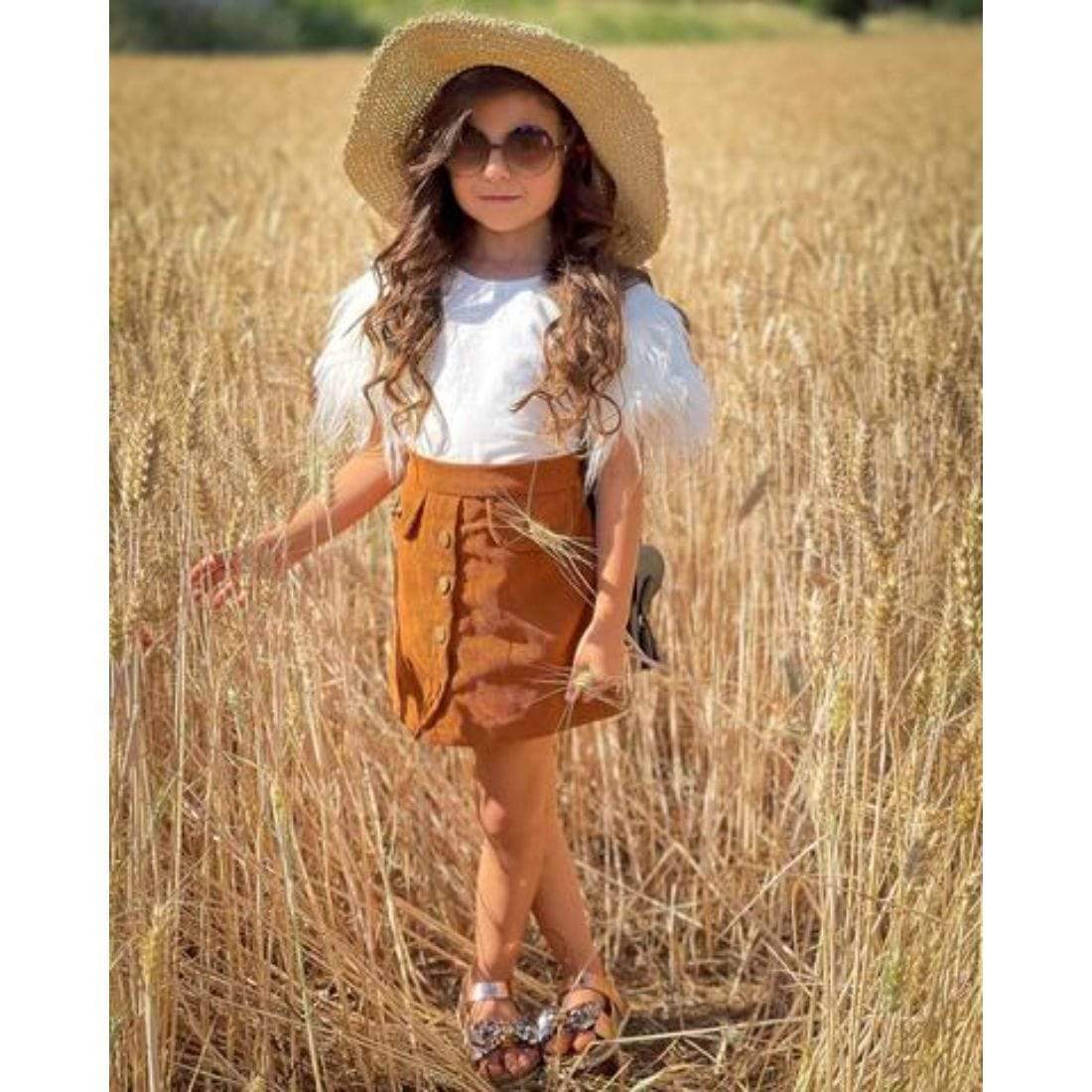 Fur Sleeve Shirt And Skirt - Image 7