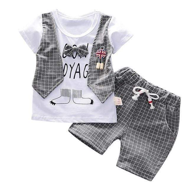 Gentleman Bow T-shirt Tops Shorts - Image 2