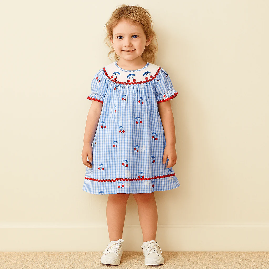 Girl Embroidered Summer Dress - Image 4