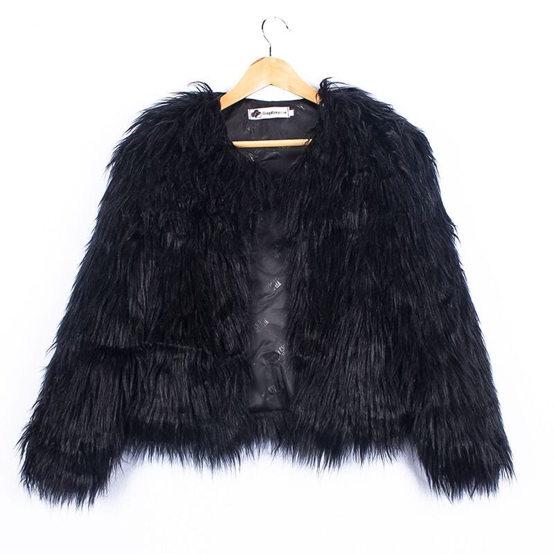 Girl Faux Fur Jacket Coat - Image 12