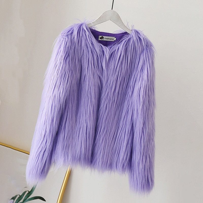 Girl Faux Fur Jacket Coat - Image 6