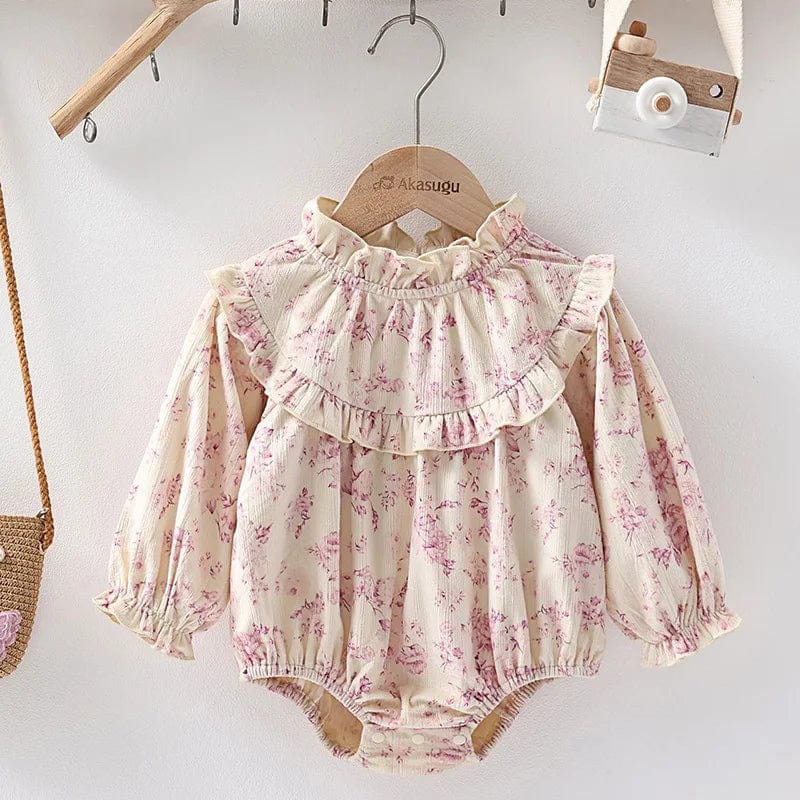 Girl Floral Corduroy Jumpsuit - Image 2