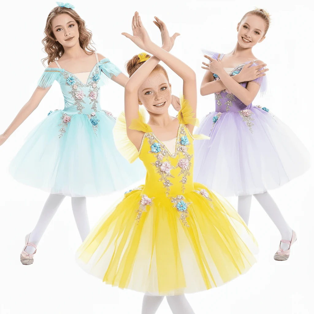 Girls Ballet Tutu Dress with Embroidery - Image 2