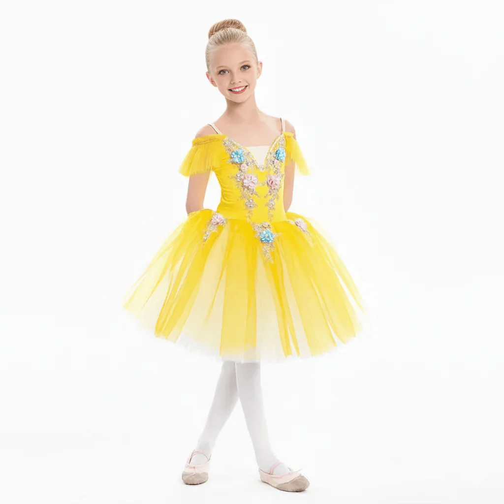 Girls Ballet Tutu Dress with Embroidery - Image 3