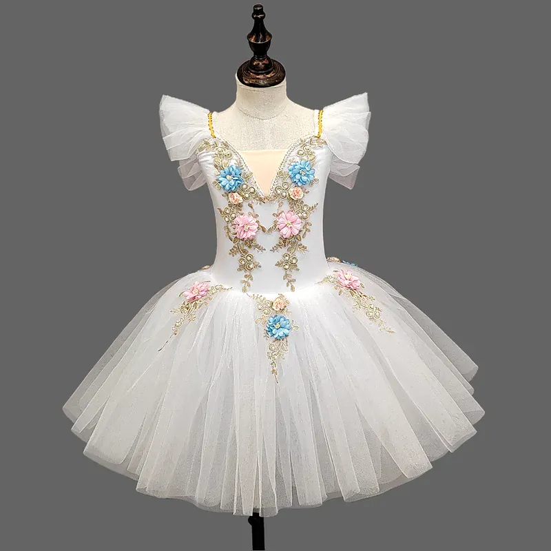 Girls Ballet Tutu Dress with Embroidery - Image 8