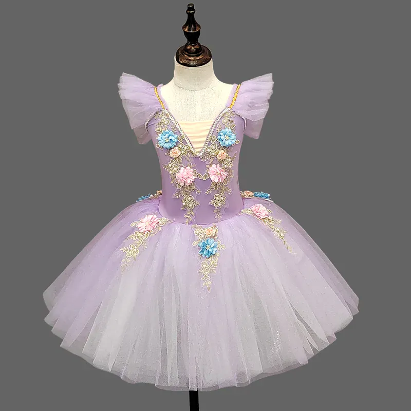 Girls Ballet Tutu Dress with Embroidery - Image 9