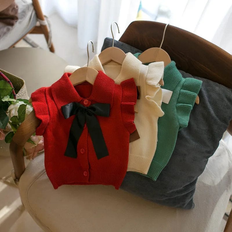 Girls Bow Knit Vest - Image 2