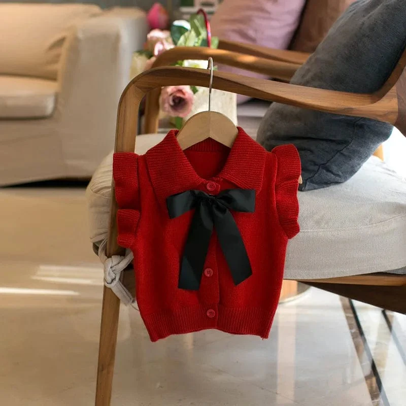 Girls Bow Knit Vest - Image 9