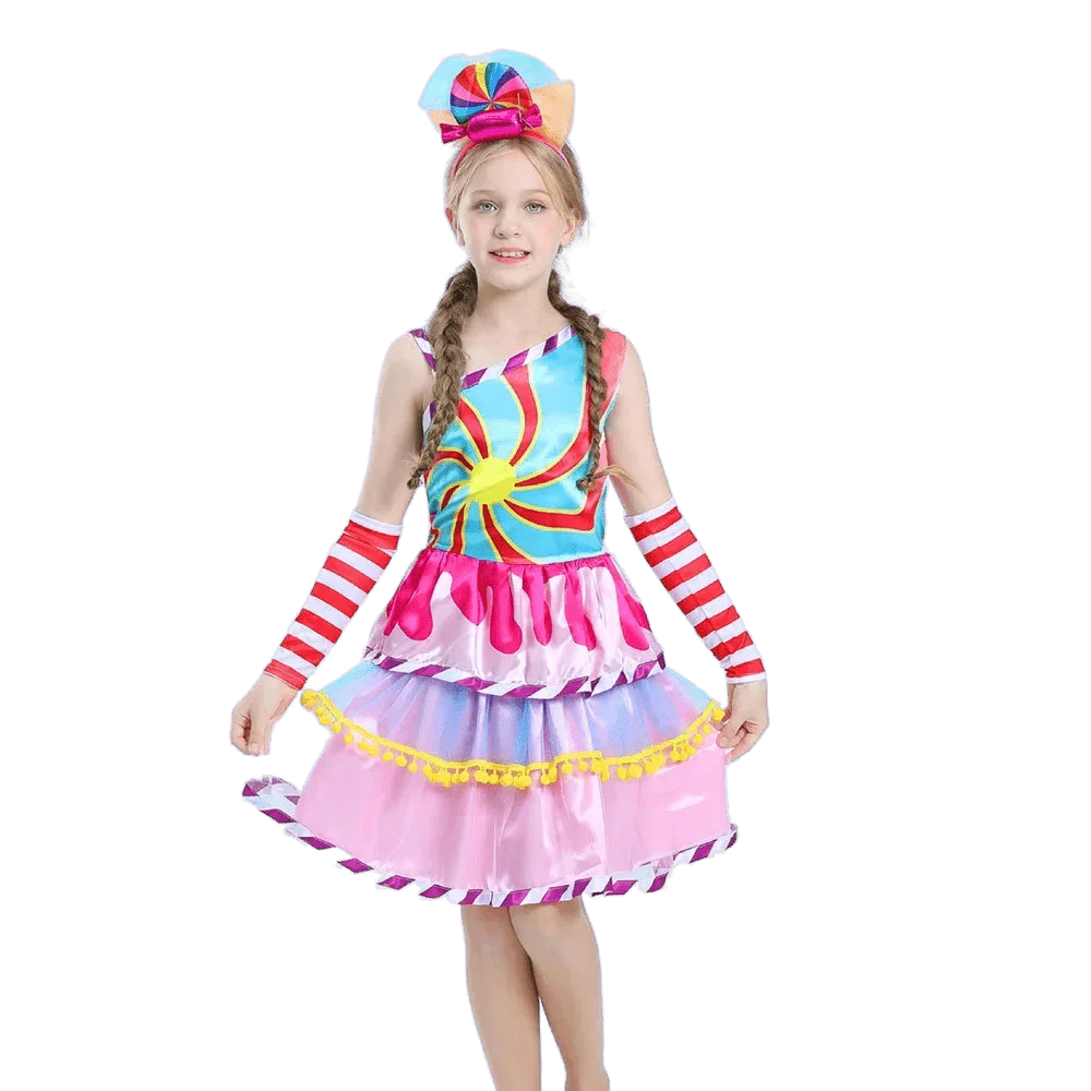 Girls' Candy Rainbow Lollipop Dress - Image 12