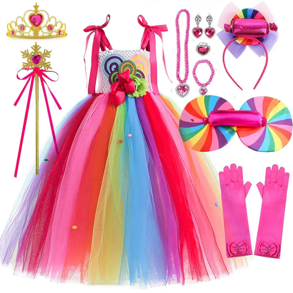 Girls' Candy Rainbow Lollipop Dress - Image 25