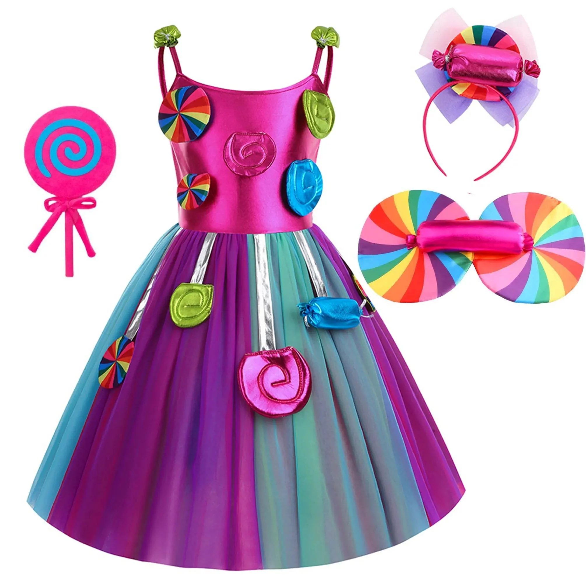 Girls' Candy Rainbow Lollipop Dress - Image 26