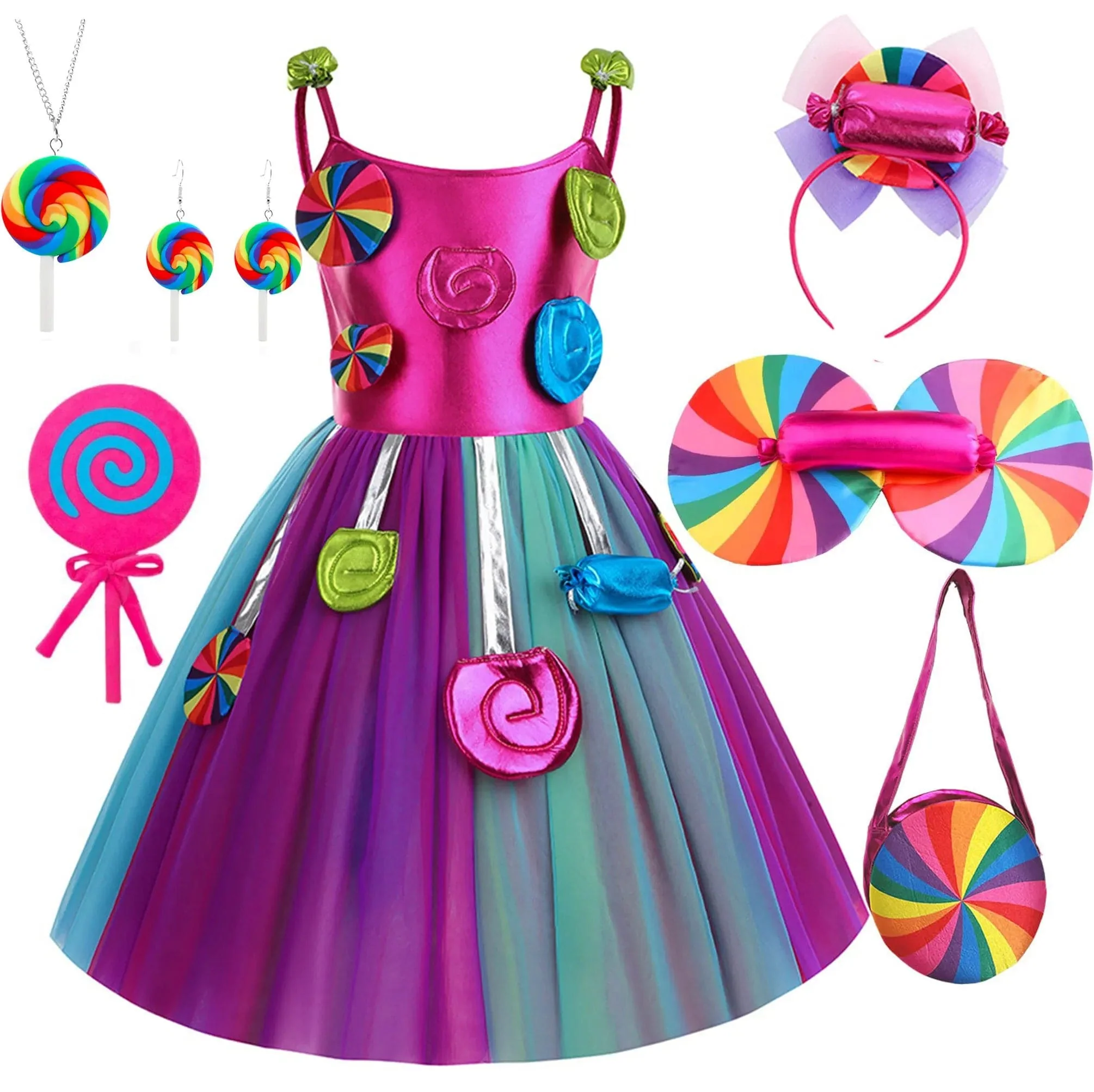 Girls' Candy Rainbow Lollipop Dress - Image 3