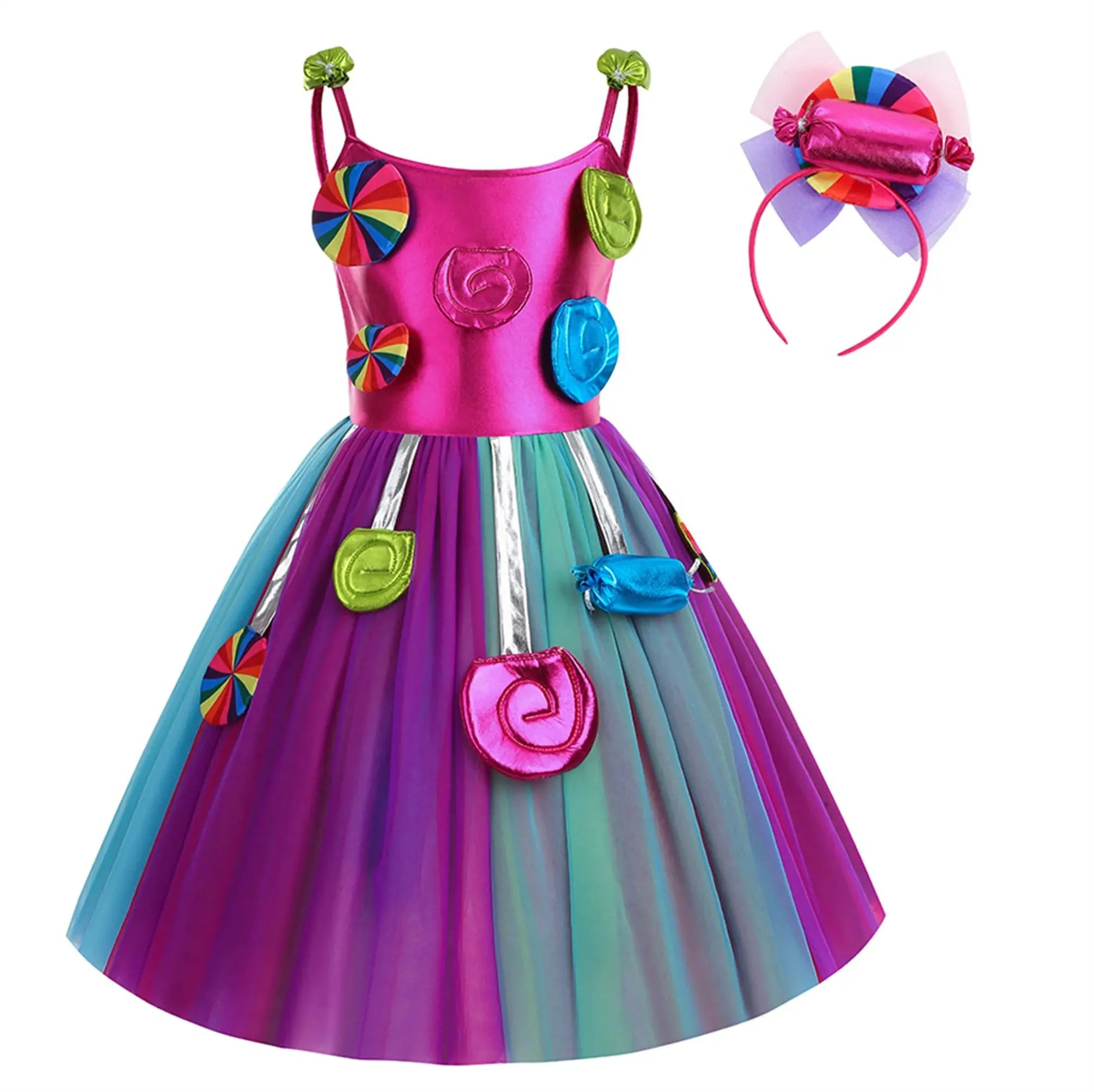 Girls' Candy Rainbow Lollipop Dress - Image 4