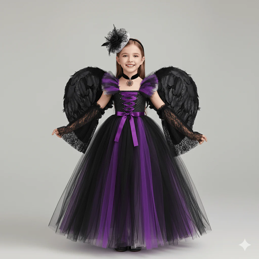 Girl's Dark Fairy Costume - Image 2