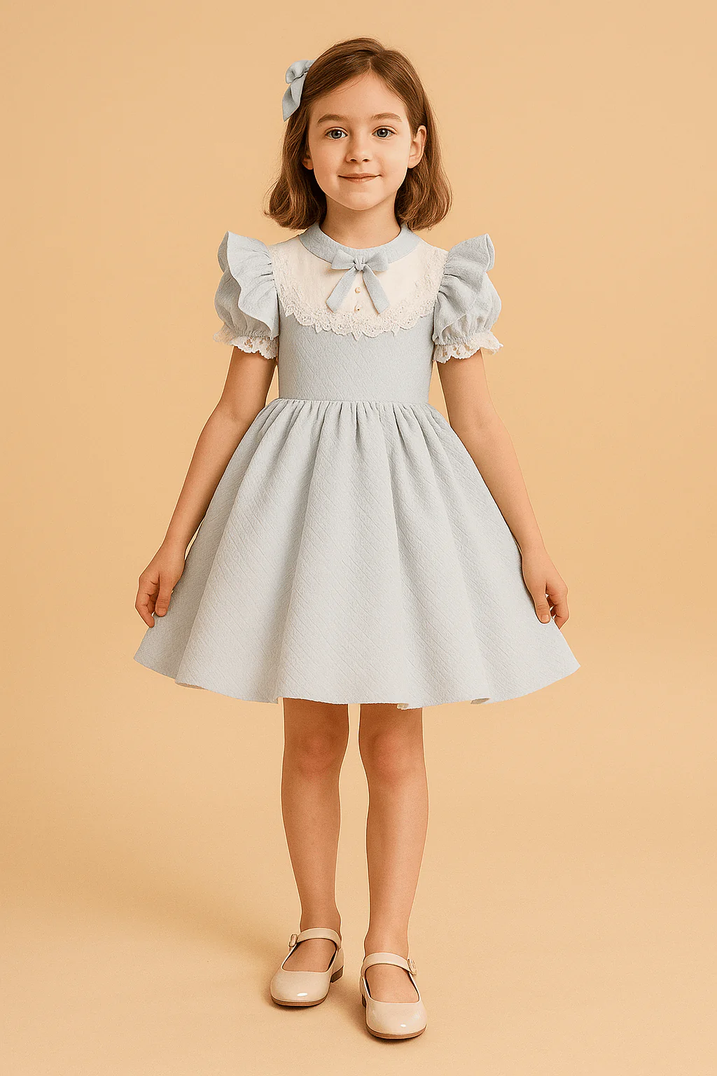 Girls’ Elegant Lace Ruffle Dress - Image 3